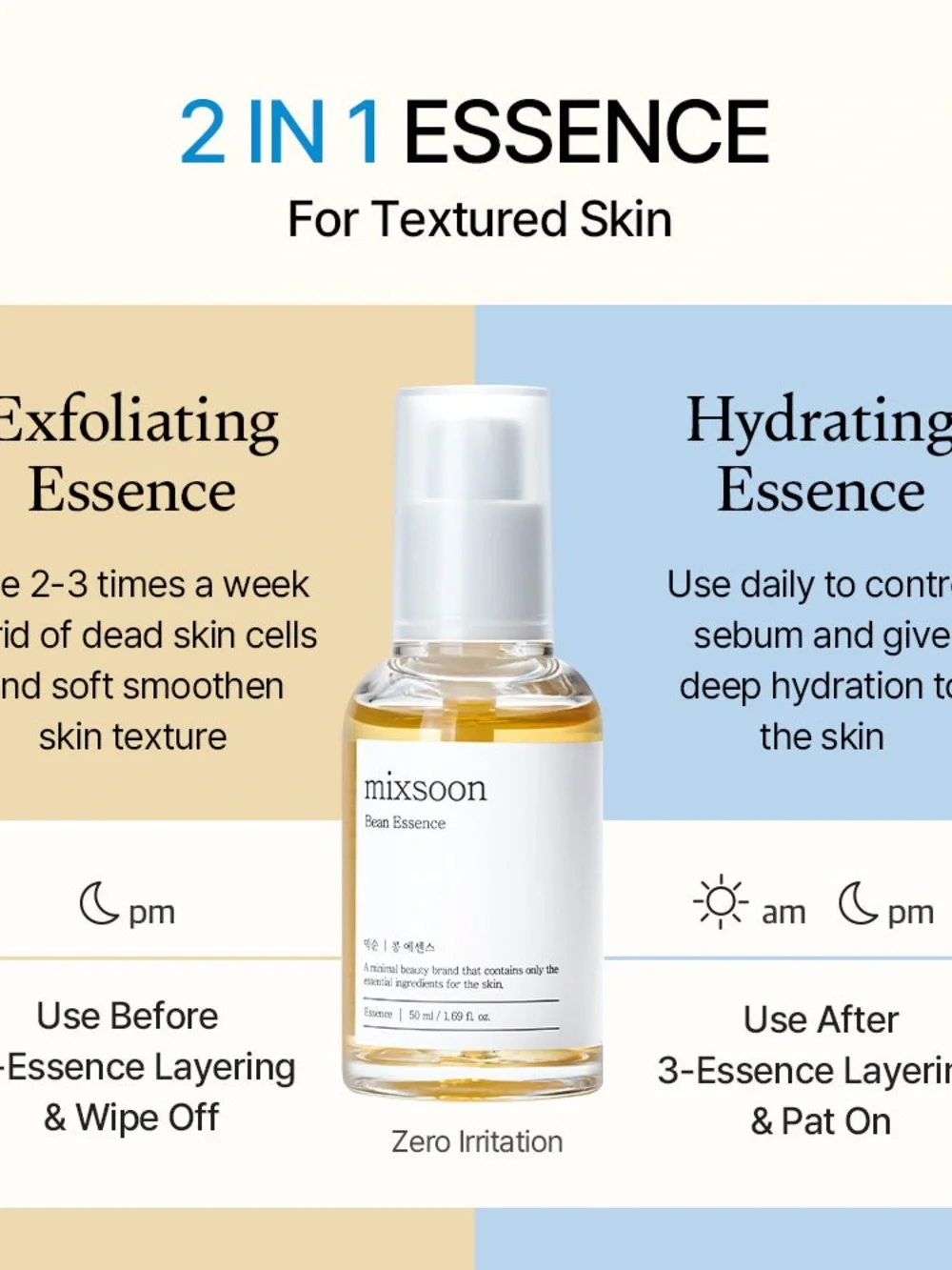 MIXSOON 1-1 Bean Essence Bundle Lightweight Facial Serum 60ML Ea